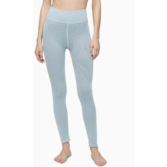 Calvin Klein Performance Women's Active Ribbed 7/8 Length Leggings, Blue sz.M - Picture 3 of 4